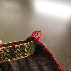 Coach Jewelry - Coach green/gold metal bangle Coach Jewelry - Coach green/gold metal bangle